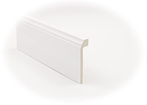 Cubre Rodapié-Zócalo Blanco Moldurado de PVC hidrófugo, 10cm de alto y 220 de largo