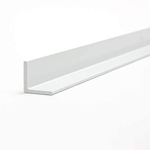 Perfil angular de aluminio de color blanco o antracita con recubrimiento de polvo de 1-3 m, 30 x 30 x 2 mm x 2000 +-4 mm, blanco RAL 9016 brillante