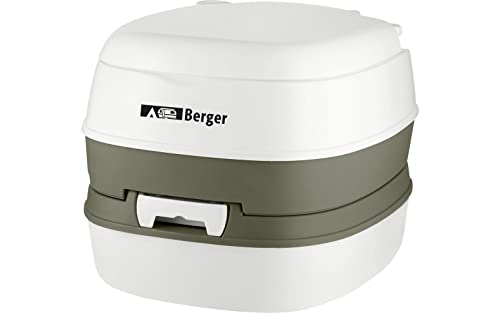 Berger WC portatil | Baño quimico portatil para Camping | Accesorios Camper para Furgonetas | WC quimico portatil Gris, con depósito de residuos