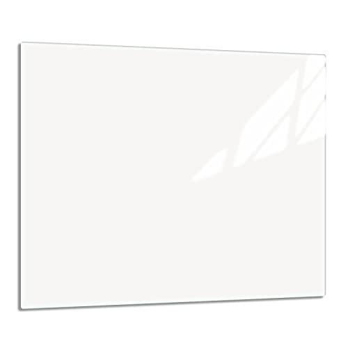 TMK - Placa protectora de vitrocerámica 60 x 52 cm 1 pieza cocina eléctrica universal para inducción protección contra salpicaduras tabla de cortar de vidrio templado como decoración, blanco