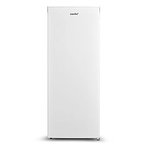 COMFEE' RCU160WH1(E) 160L congelador vertical de una puerta, 55 cm de ancho, congelador de 142 cm de alto, blanco