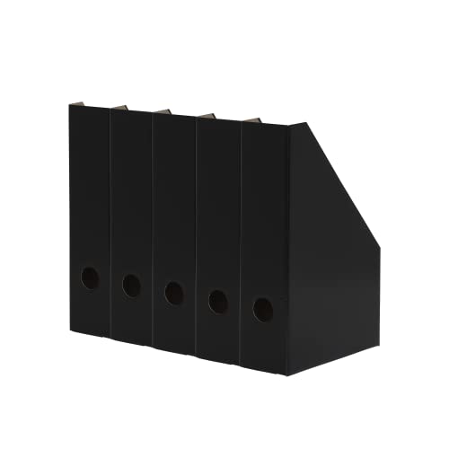 Landré - Archivador de pie (A4, cartón estable, 7 cm, 5 unidades), color negro