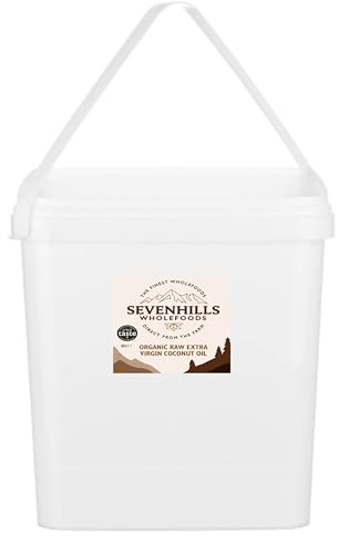 Sevenhills Wholefoods Aceite De Coco Virgen Extra Orgánico, Crudo, Prensado En Frío 10L, para usos culinarios, de salud y belleza