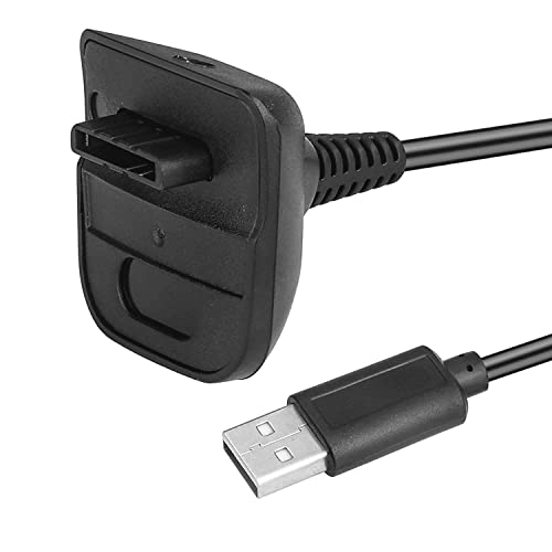 CABLEPELADO Cable carga para el Mando Inalámbrico compatible con XBOX 360 | Cargador USB Compatible con Xbox 360 | 4800 mAh | USB 2.0 | Cable de 1.80 metros | Negro (Negro)