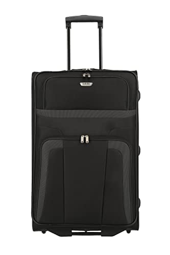 Paklite maleta de 2 ruedas tamaño L, serie de equipaje ORLANDO: Trolley de equipaje blando clásico de diseño atemporal, 73 cm, 80 litros
