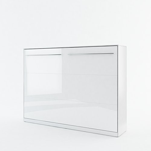 Concept PRO - Cama plegable horizontal para armario (140 x 200 cm), color blanco