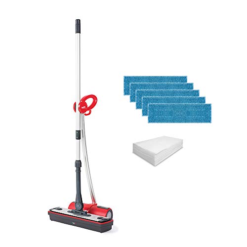 Polti Moppy - Limpiador de suelos con vapor, accesorios adicionales, para todo tipo de suelos y superficies verticales lavables - Rojo