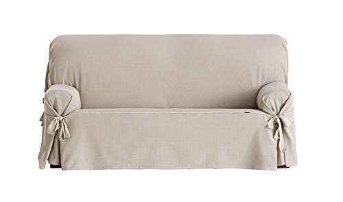 Eysa Constanza - Funda de sofa de lazos, color lino, 180 a 230 cm, 3 plazas