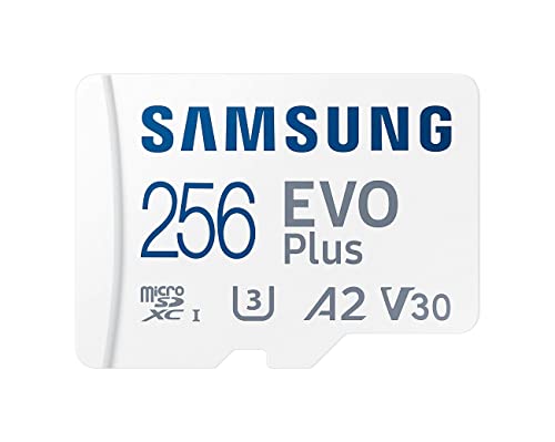 Samsung Tarjeta de Memoria EVO Plus 256GB microSD SDXC U3 Clase 10 A2 130MB/S con Adaptador versión 2021(MB-MC256KA/EU)