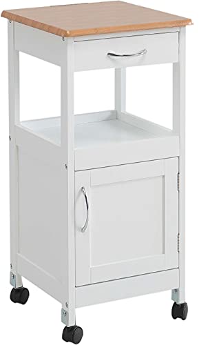 Kit Closet 7040028004 - Carro de cocina 1 puerta + cajón, madera/blanco, 37 x 37 x76