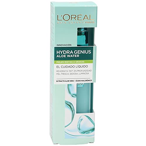 L'Oréal Paris Hydra Genius Cuidado Líquido Facial Hidratante, Para Uso Diario en Pieles Mixtas a Grasas, 70 ml