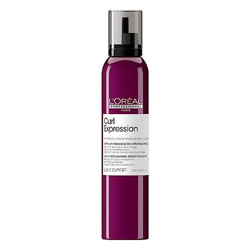 L'Oréal Professionnel | Espuma definida para cabello ondulado y rizado, serie Expert, Curl Expression 10 en 1, crema en mousse, 250 ml