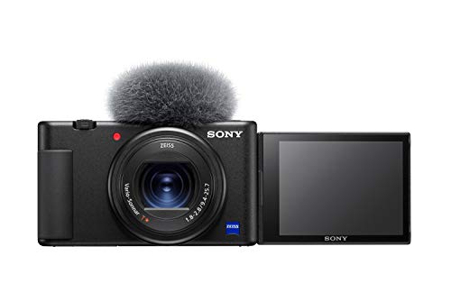 Sony ZV1BDI.EU - Cámara vlogging (Eye AF con Seguimiento a Tiempo Real, detección de Fases, prioridad a rostros en Auto Exposición, para Vlogger, Video 4K, Filtro Piel Suave, Micro direccional) Negro