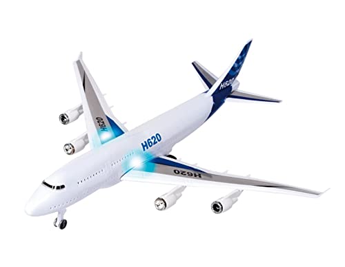 Generico Avión juguete con luces y sonidos Avión Jumbo Jet juguete movimiento de embrague, avión juguete con sonidos realistas, compatible con avión Boeing 747 juguete con luces y sonidos