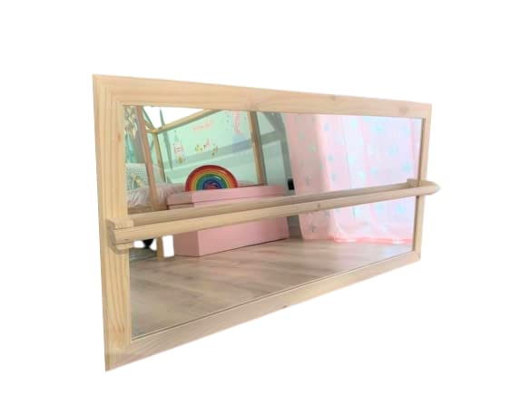 Espejo Montessori Madera Natural 100x60cm (metacrilato irrompible)