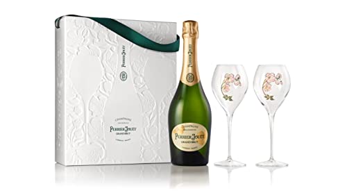 Perrier Jouët Grand Brut Champagne + Estuche + Dos copas de regalo - 750 ml