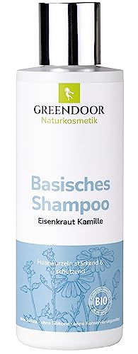 GREENDOOR Champú Natural Verbena 200ml para cabellos débiles, sin sulfatos siliconas | cuidado capilar alcalino, aceites naturales orgánicos, biodegradable, apto para exteriores