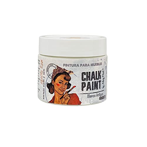 CHALK PAINT | BLANCO ANTIGUO | MARYPAINT Pintura para Muebles 25 colores 300ml Mate al Agua (300, Blanco Antiguo)
