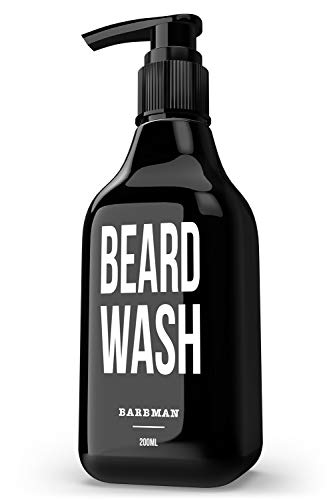 BARBMAN: Champú para Barba (200ml) con Madera de Sándalo, limpieza diaria y a profundidad del rostro y la barba, Regalo ideal para hombres barbudos