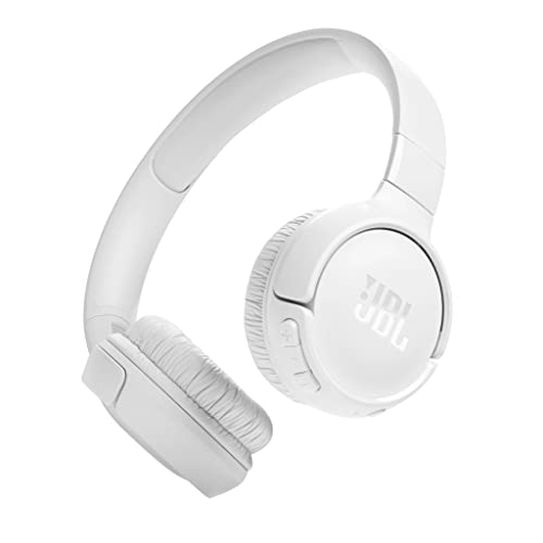 JBL Auriculares Tune 520BT, inálambricos por Bluetooth, 57 horas de reproducción con Pure Bass, plegables, blanco
