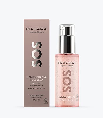 MÁDARA Organic Skincare | SOS Hydra Intense Rose Jelly - 75 ml, With organic Rose water, Lightweight texture, Oil-free, Hydrating and soothing, Beneficial for dry and problem-prone skin, Vegan