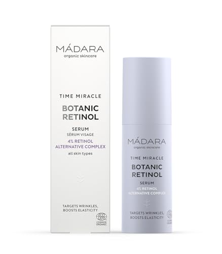 MÁDARA Organic Skincare | Sérum botánico con retinol TIME MIRACLE, 30 ml - Alternativa naturalmente potente al retinol, eficacia dermatológicamente probada, fórmula no irritante.