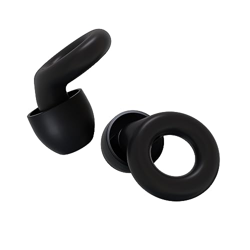 Loop Experience Tapones para los Oídos con Reducción de Ruido - Protección Auditiva para Músicos, Concentración y Motos + 8 Puntas para los Oidos en XS/S/M/L - Reducción 18dB - Negro Medianoche