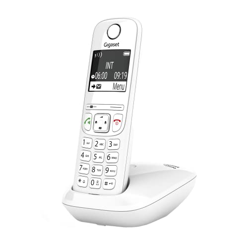 Gigaset AS690 - Teléfono inalámbrico - Gran pantalla gráfica - Calidad de audio superior - Perfiles de sonido ajustables - Función manos libres - Función no molestar - Color Blanco, Uno