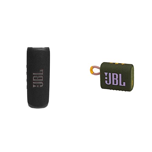 JBL Altavoz Bluetooth portátil Flip 6 Altavoz Resistente al Agua y al Polvo IPX67 + GO 3 Altavoz inalámbrico portátil con Bluetooth, Resistente al Agua y al Polvo