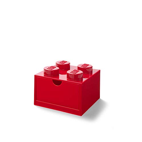 Room Copenhagen LEGO-Cajón de Escritorio con 4 pomos, apilable, Color Rojo, pequeño, sólido, roja, (40201730)
