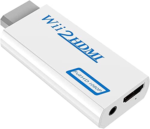 SZJUNXIAO Wii a HDMI Converter, Convertidor Wii a HDMI Wii2HDMI Adaptador de Video Full HD 1080P con Salida de Audio de 3,5 mm Puerto Wii a HDMI Conector Compatible Todos Modos de visualización Wii