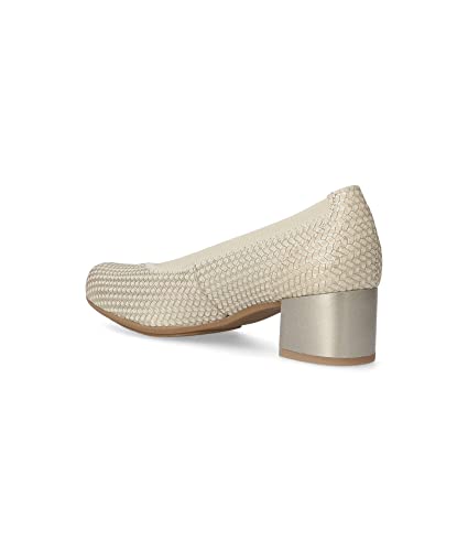 PITILLOS - 5090 Oro - Zapato de Piel, con tacón, Suela de Goma, para: Mujer Color: Oro Talla:38