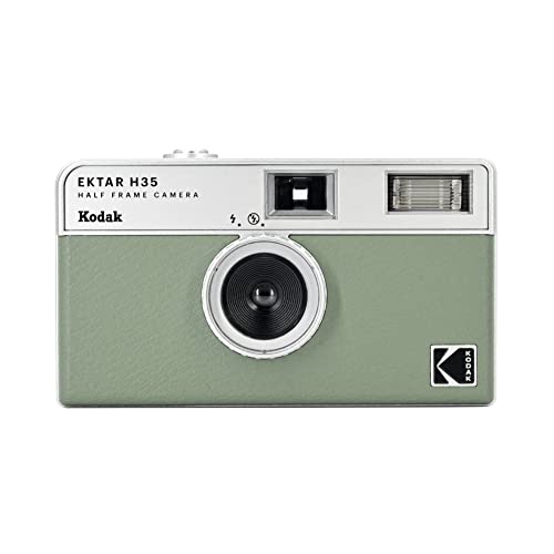 KODAK EKTAR H35 - Cámara de película semiformato 35 mm, reutilizable, sin enfoque, ligero, fácil de usar (verde salvia) (película y pila AAA no incluida)