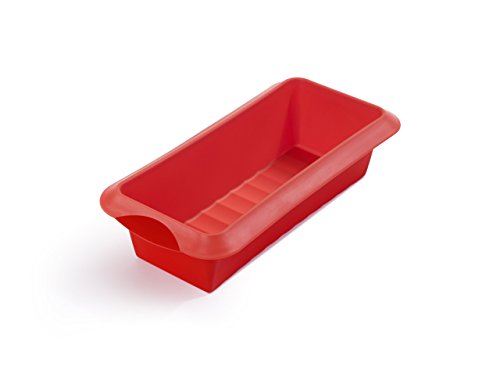 Lékué - Molde de silicona Rectangular, Rojo, 24cm
