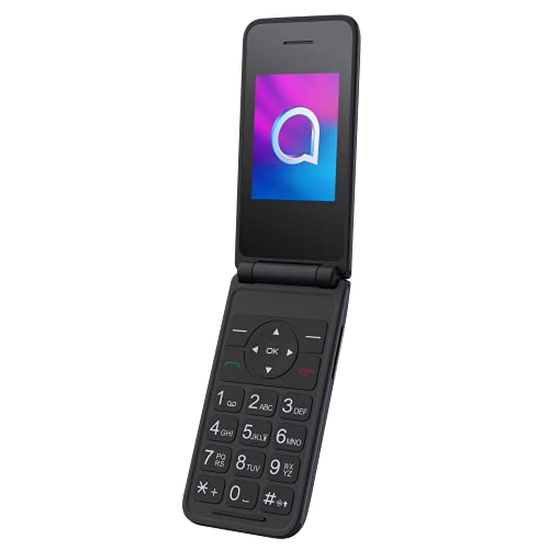 Alcatel 3082 4G - Teléfono móvil de fácil uso con tapa, Base para cargar y batería 1380mAh, Cámara 1MP con flash, teclas grandes, Bluetooth, Gris [Versión ES/PT]