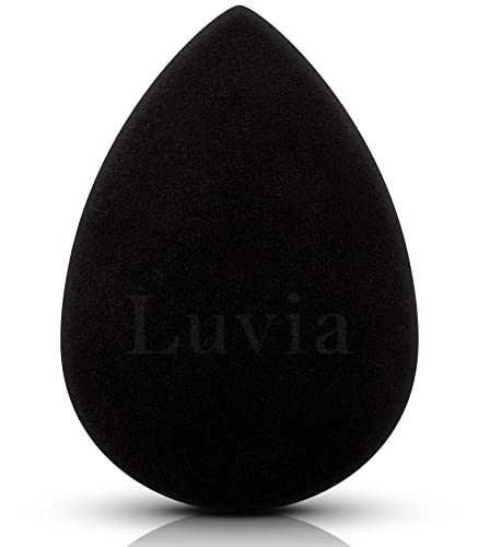Luvia Beauty Blender Esponja – Huevo de maquillaje – Extra suave – en negro atemporal – Esponja cosmética