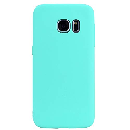 cuzz - Carcasa para Samsung Galaxy S7+ (1 Unidad, Protector de Pantalla de Cristal Templado), Color sólido y Flexible, Flexible, Flexible, Silicona, TPU Fina, Ultraligera, Antideslizante (Oro)
