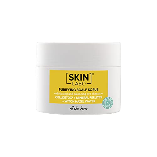 SkinLabo - Exfoliante Para El Cabello Purificante. Tratamiento para pieles grasas con caspa. Purifica el cuero cabelludo y equilibra el nivel de sebo. 200 ml.