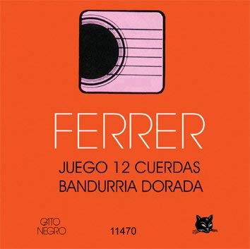 Juego de cuerdas para bandurria 12 cdas Doradas Ferrer. Gato Negro