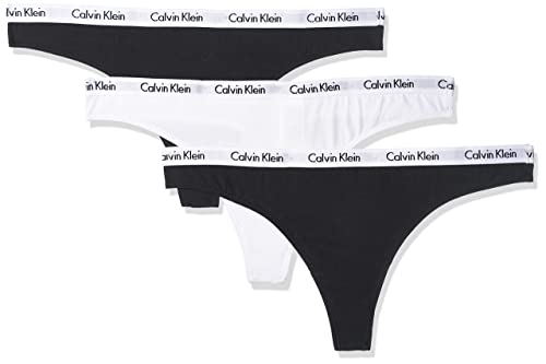 Calvin Klein Thong 3pk, Thong Mujer, Black White Black Wzb, S