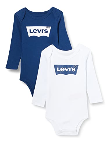 Levi's kids LHN LS 2PK Batwing Bodysuit SE NL0282 Conjuntos EN Caja, Estate Blue, 0-6 Meses Unisex niños