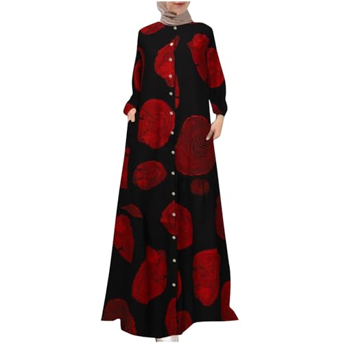ZWXIN Abaya - Vestido de oración para mujer, manga larga, musulmán, árabe, turco, ramadán, vestido largo de oración (sin hijab), Vino 25, L