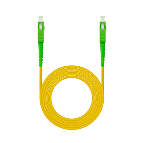 NANOCABLE 10.20.0002 - Cable de Fibra Óptica para Router SC/APC a SC/APC Monomodo Simplex LSZH, Color Amarillo, 2 m