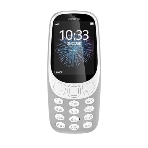 Nokia 3310 2G - Teléfono móvil Desbloqueado (Pantalla a Color de 2,4 Pulgadas, cámara de 2 MP, Bluetooth, Radio, Reproductor de MP3, Dual Sim), Color Gris Retro