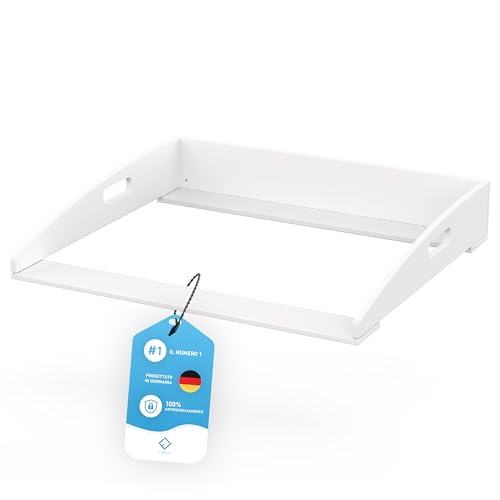 FLIPLINE HappyBaby - Cambiador para bebé, adaptador cambiador para cómoda Hemnes, estante o armario (85 x 75 x 13 cm) - Incl. 2 pasos de seguridad, color blanco