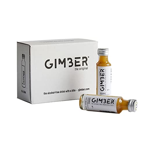 GIMBER Concentrado de Jengibre - Bebida sin alcohol a base de Jengibre, Limón y Hierbas - Caja 10 Shots de 20 ml