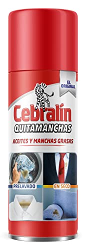 Cebralin - Quitamanchas en Spray, Elimina Manchas de Aceite y Grasas en Textiles, Uso en Seco y Prelavado - 200 ml