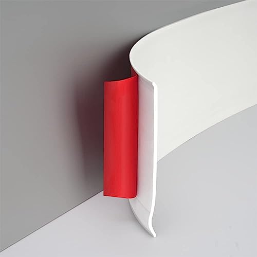 Zayejod Rodapié de PVC autoadhesivo (6 m de largo x 10 cm de ancho) cubiertas flexibles para rodapiés, moldura de base de pared de goma para despegar y pegar, color blanco