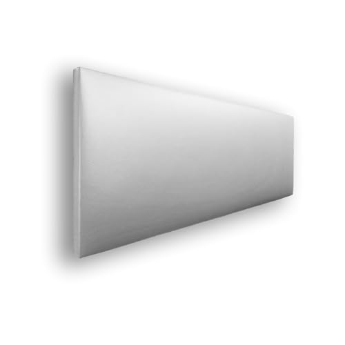 Silcar Home - Cabecero de Cama Tapizado en Polipiel Liso, Modelo Jep (Blanco, 90 cm) - Acolchado - Cabezal - TNT Transpirable - Original - Transporte Incluido
