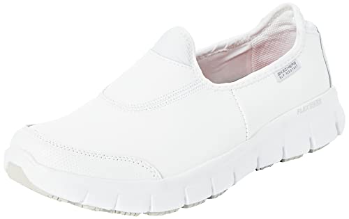 Skechers Sure Track, Zapatos de Seguridad Mujer, Blanco (White Leather), 38 EU